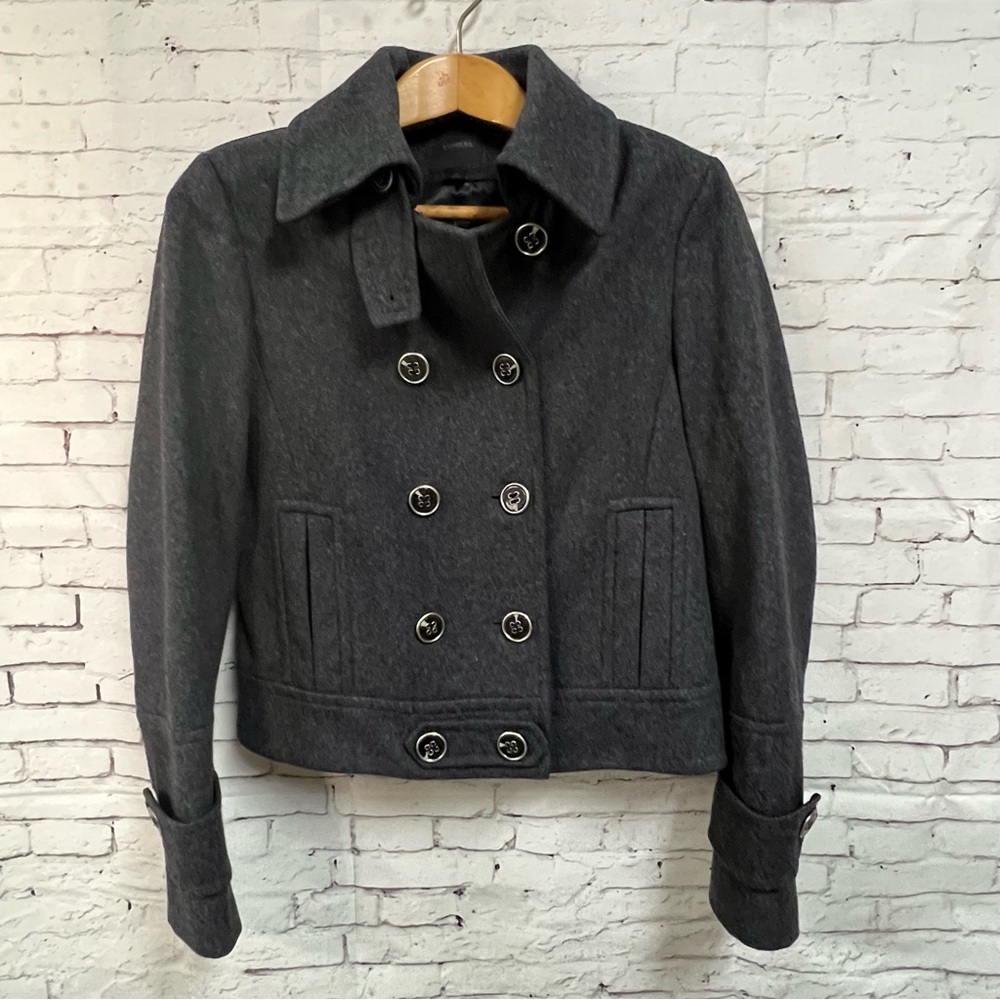 Express Wool Coat Women Medium Gray Short Jacket